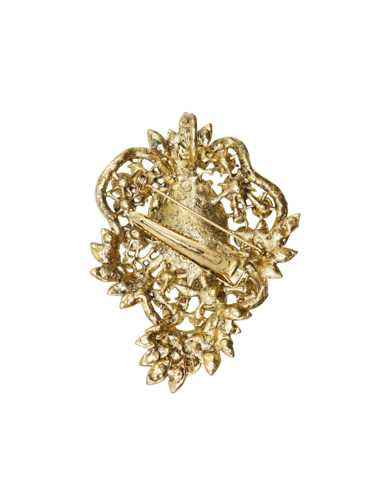 Rainbow Baroque Crystal Hairclip & Brooch