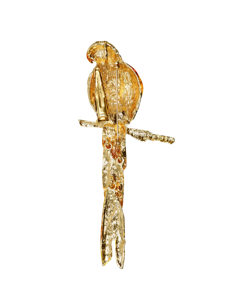 Tropical Crystal Parrot Hairclip & Brooch