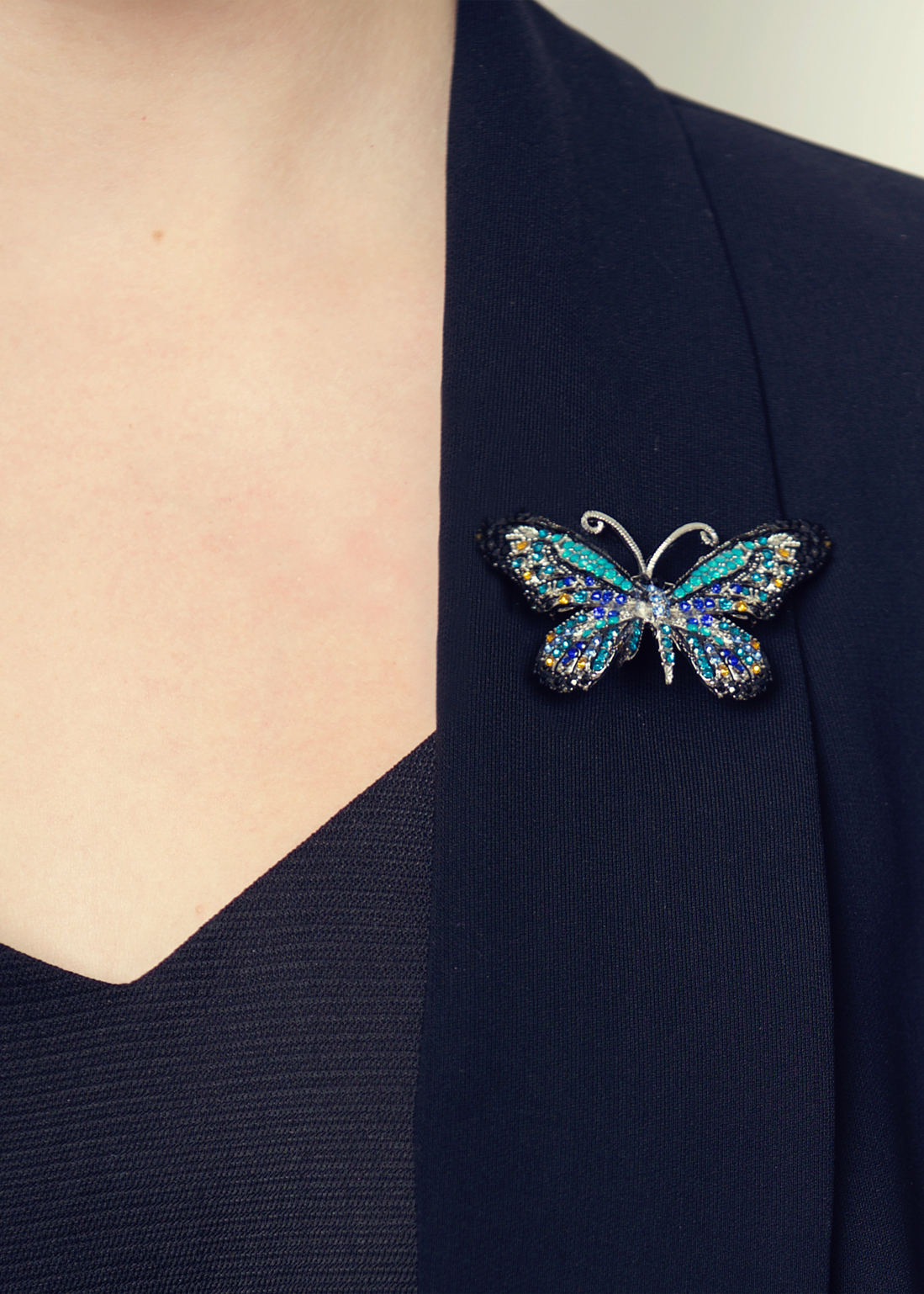 Ocean Crystal Butterfly Hairclip & Brooch