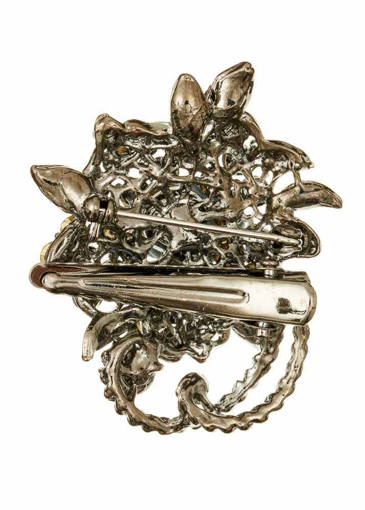 Blue Crystal Bouquet Hairclip & Brooch