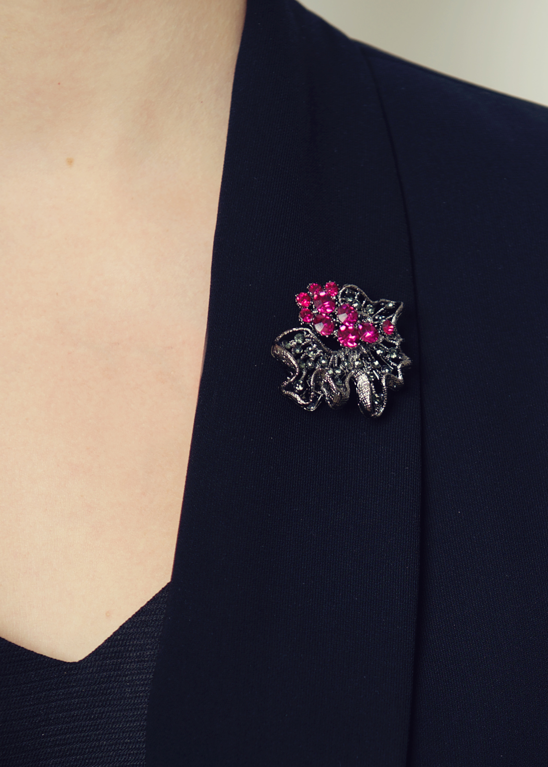 Electric Pink Rose Bouquet Hairclip & Brooch 