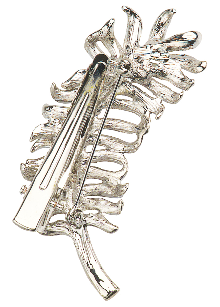Elegant Crystal Feather Brooch & Hairclip