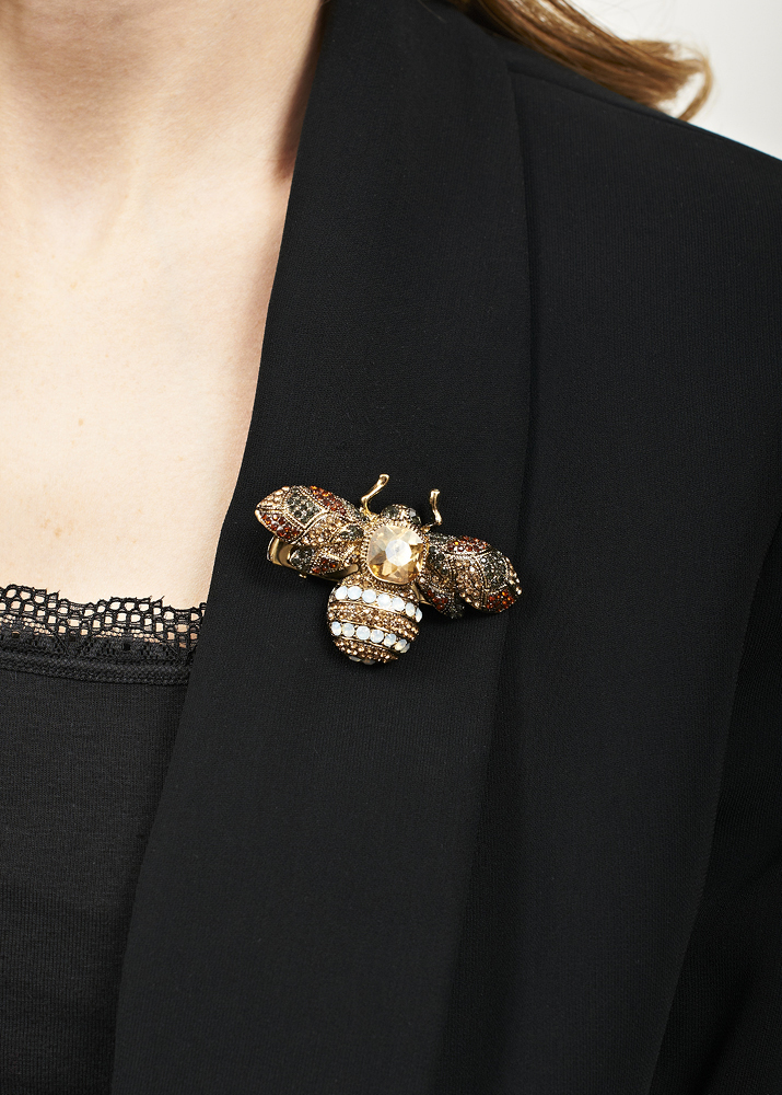 Gold Opal Bug Brooch