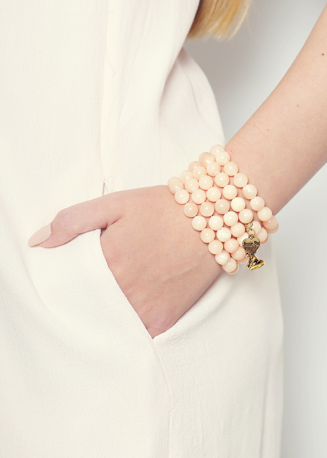 Peach Agate Cuff Bracelet