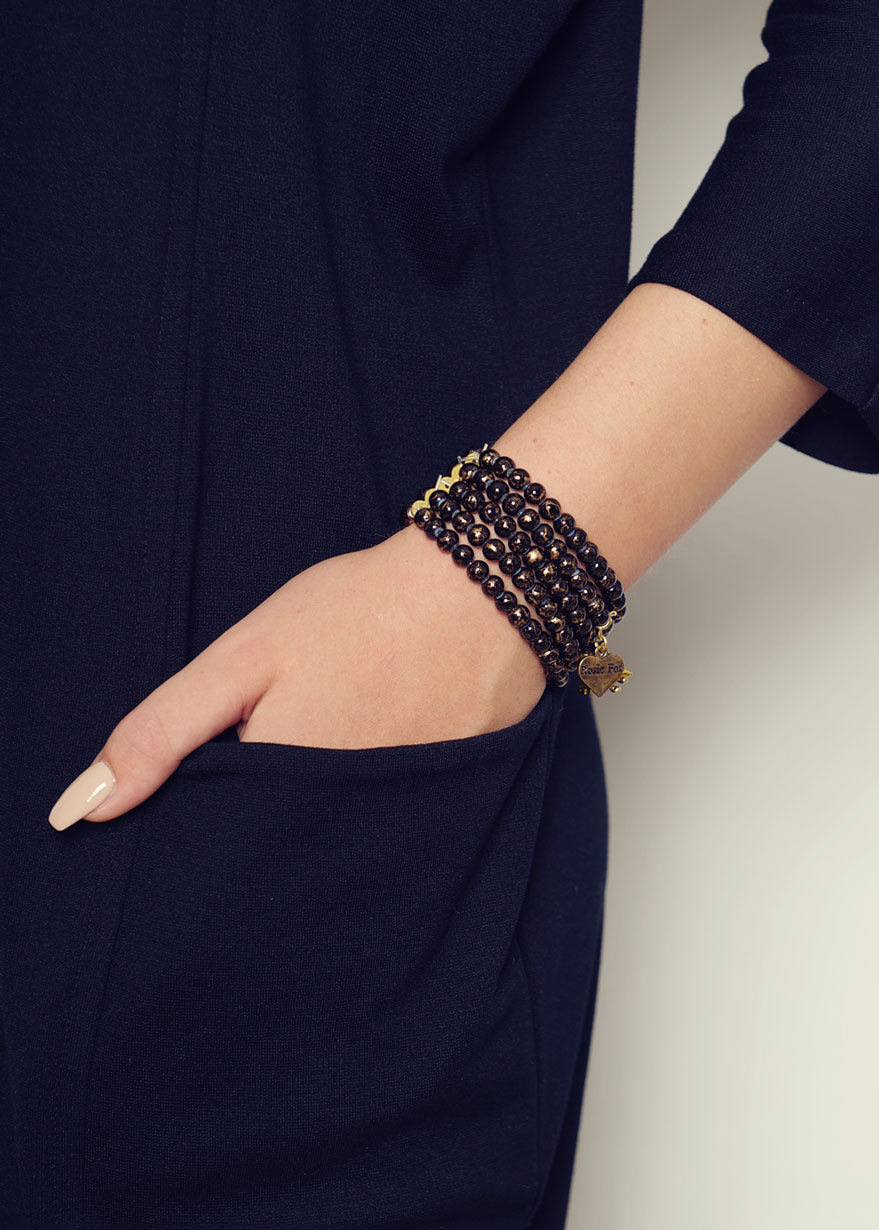 Bronze Jet Stretch Cuff Bracelet