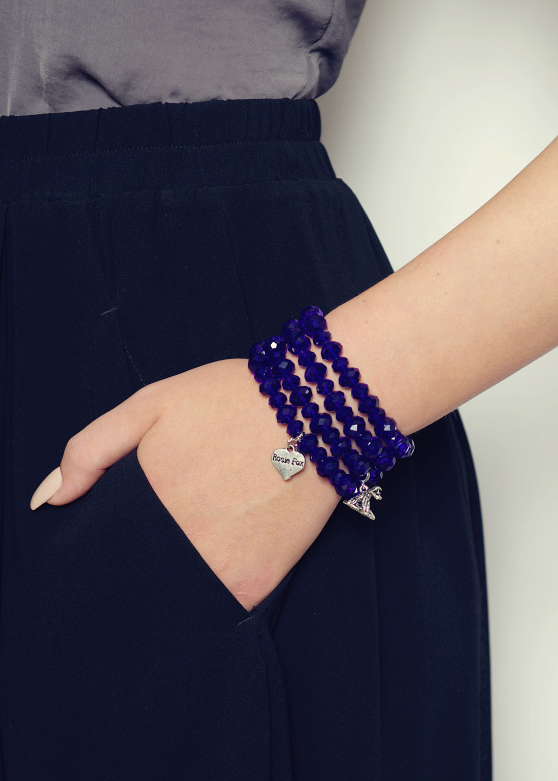 Cobalt Blue Stretch Cuff Bracelet