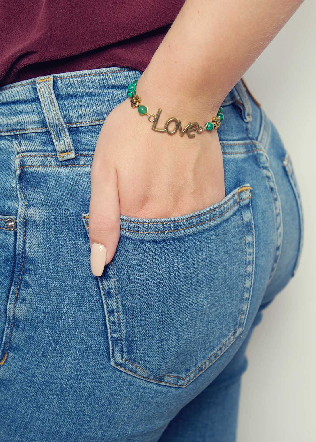 Malachite love bracelet