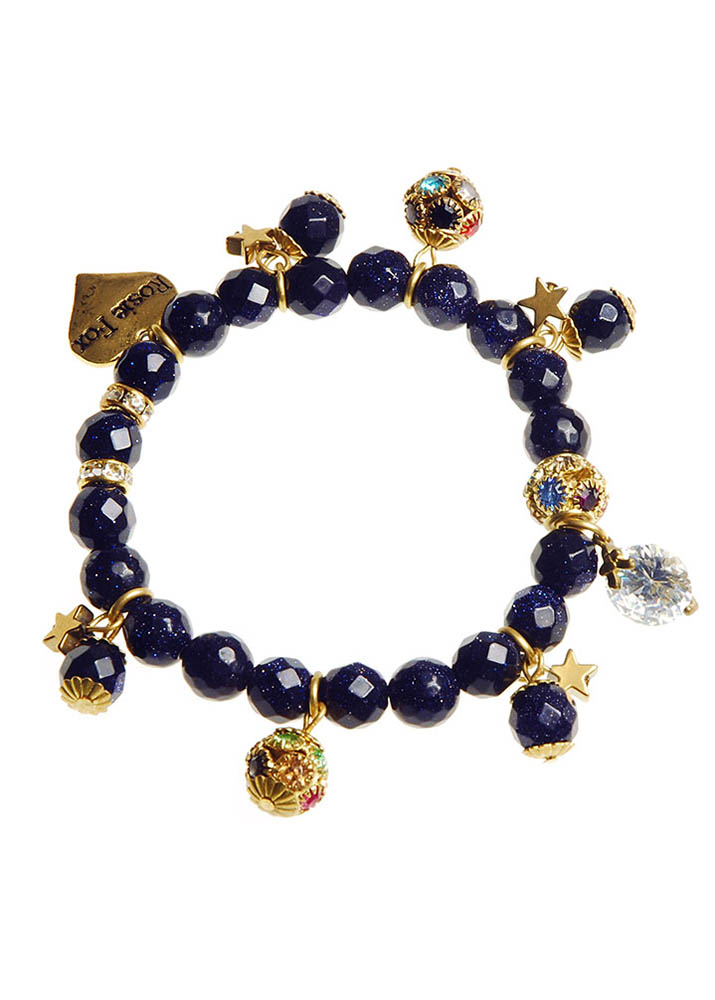 Navy Starstone Gemstone Charm Bracelet