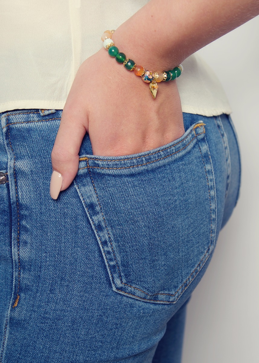 Peach Blossom Agate Bracelet