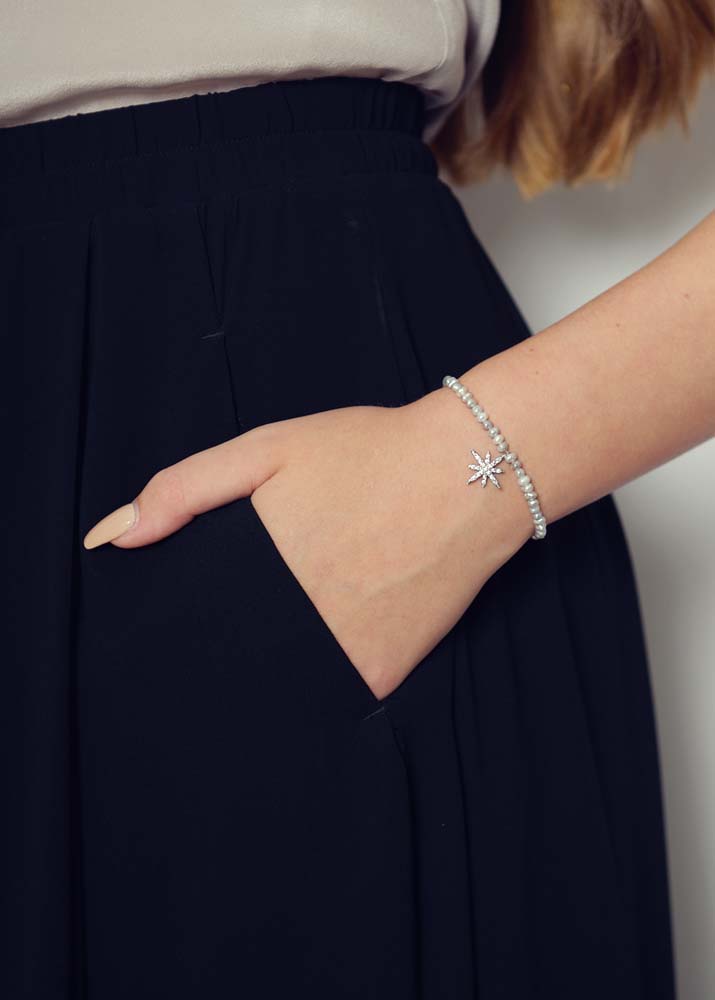 Freshwater Grey Pearl Star Bracelet