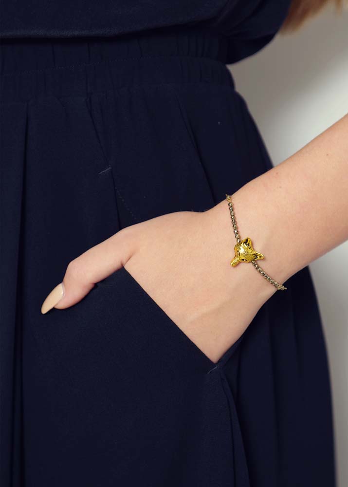 Pyrite Fox Chain Bracelet