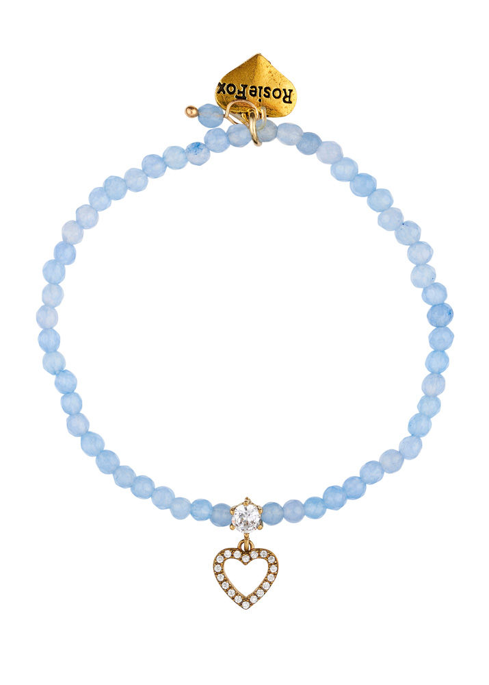 Sky Gemstone Heart Bracelet