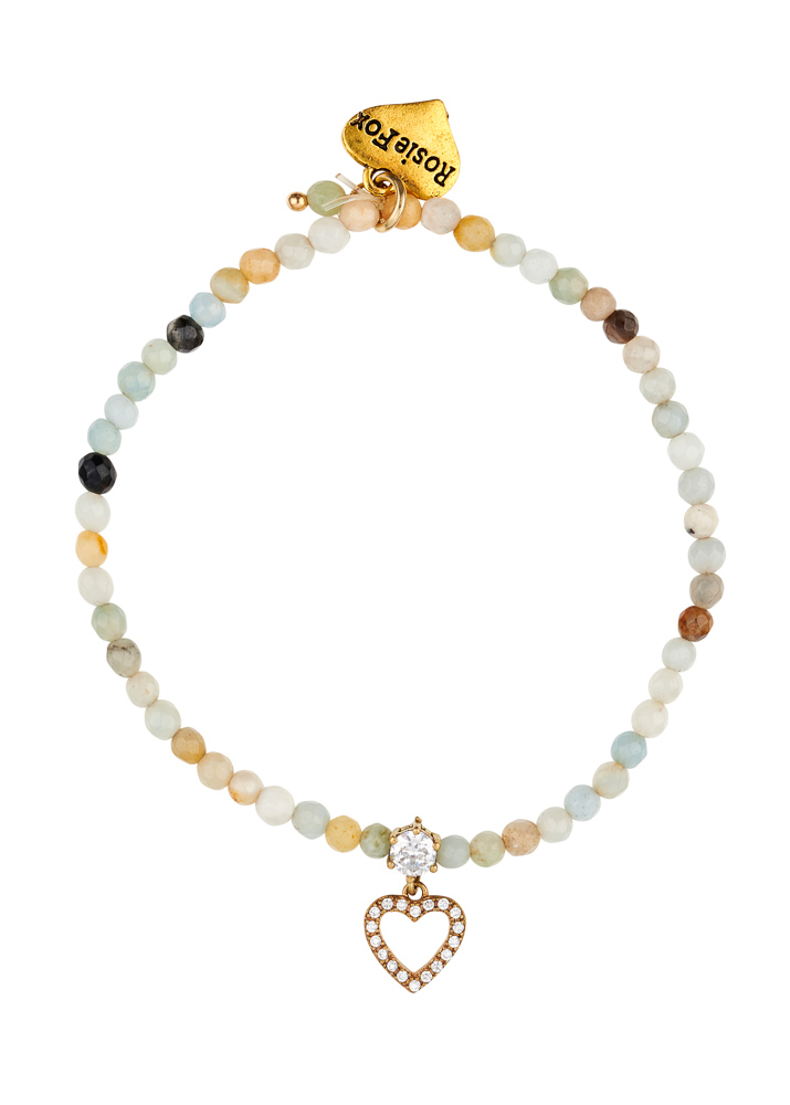 Amazonite Gemstone Heart Bracelet