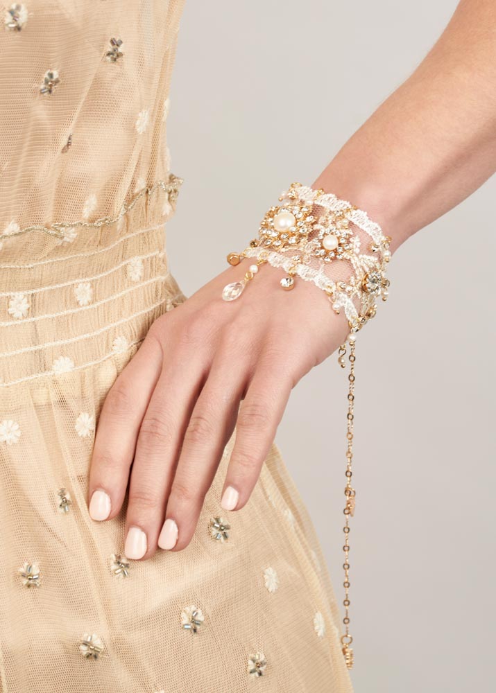 Gold Lace Freshwater Pearl Bracelet