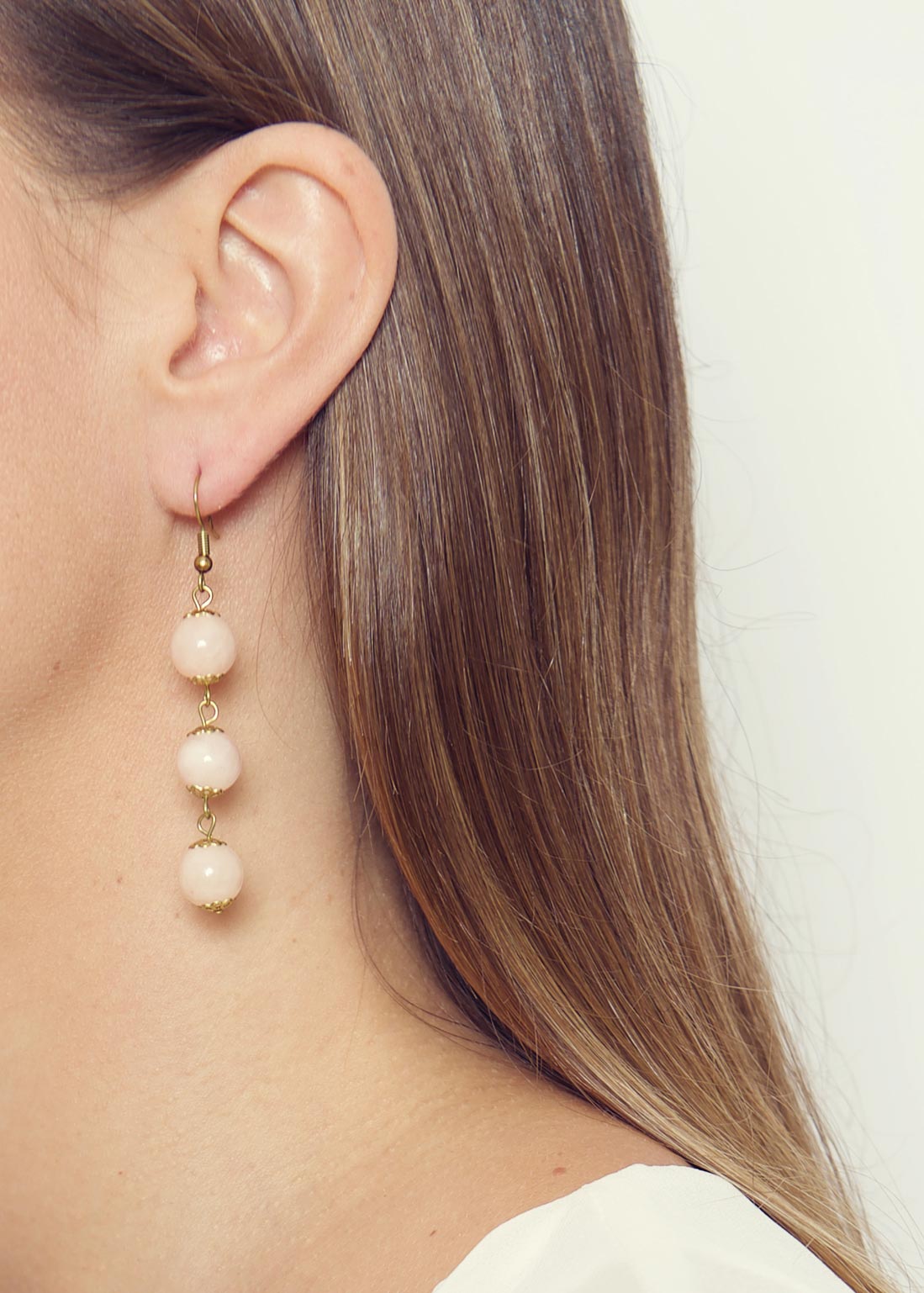 Peach Agate Earrings