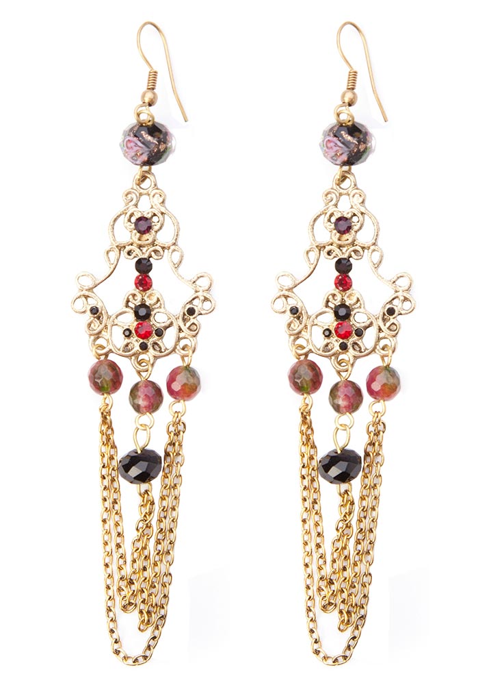 Natural tourmaline vintage earrings 