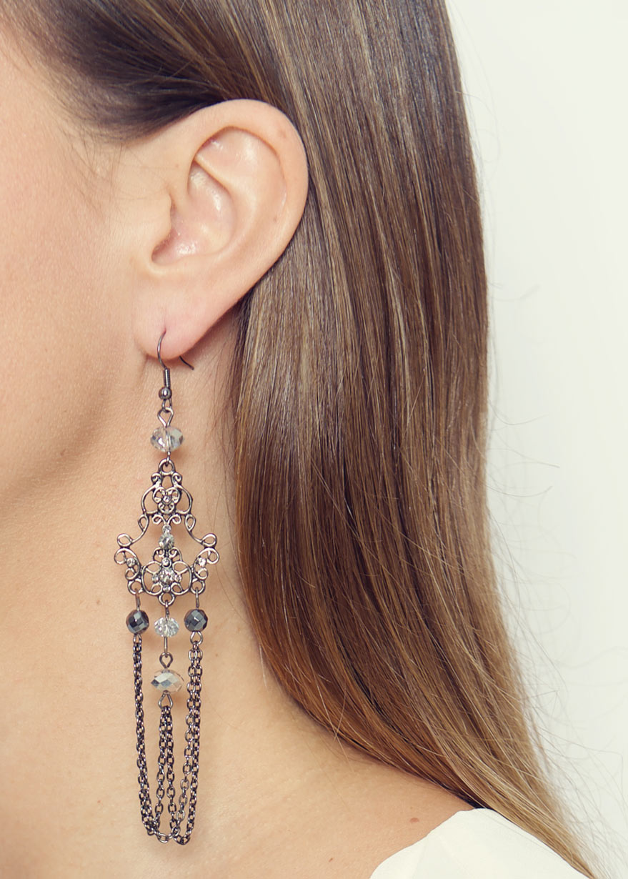 vintage pewter earrings