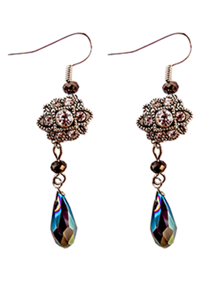 Smoky Vintage Crystal Earrings