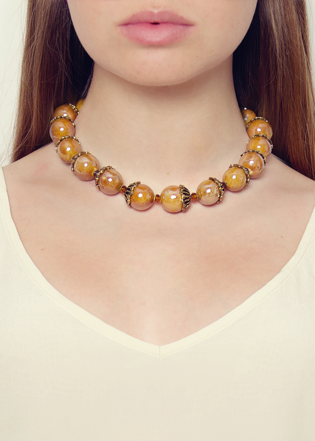Amber Acorn Necklace