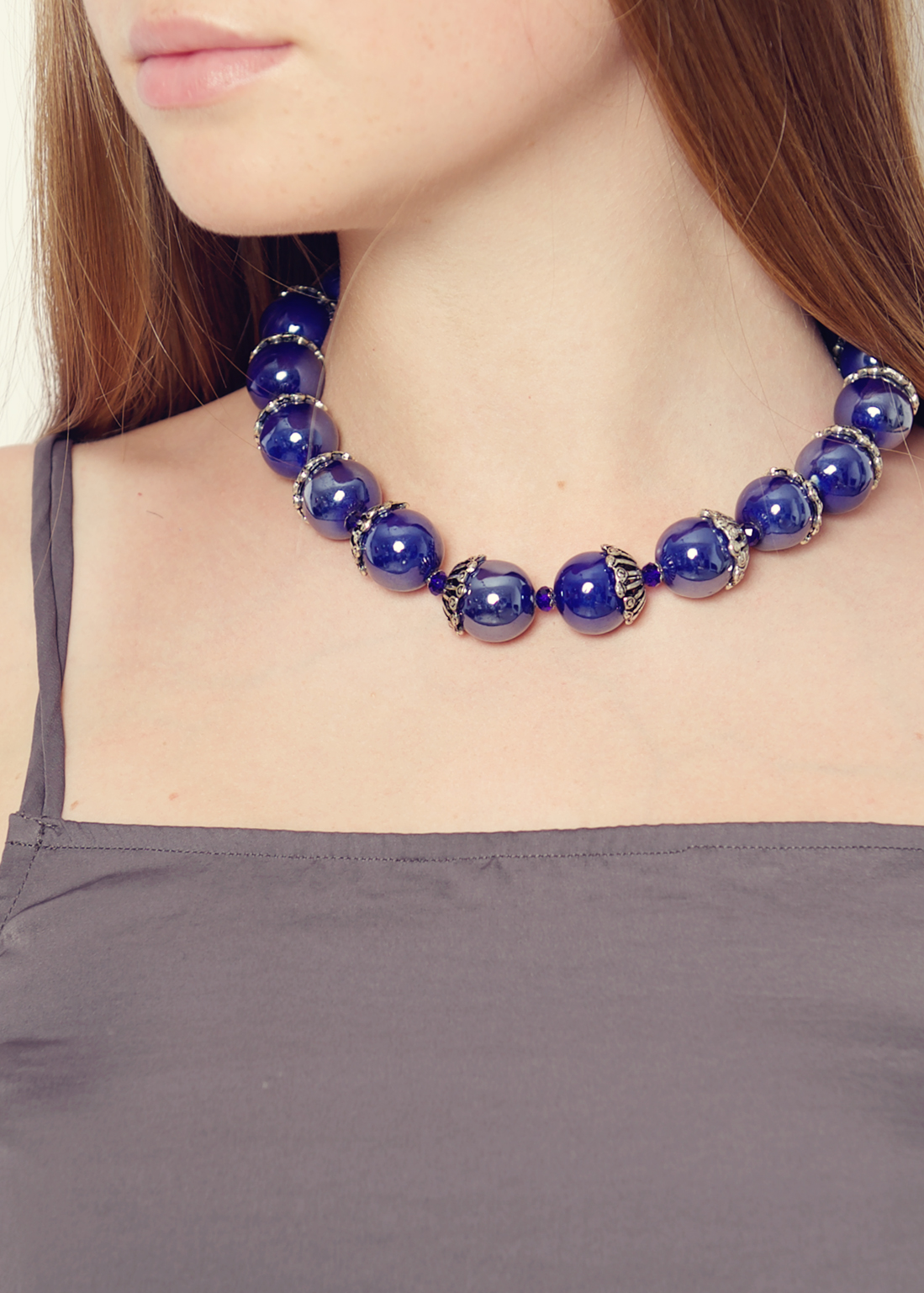 Cobalt Blue Acorn necklace