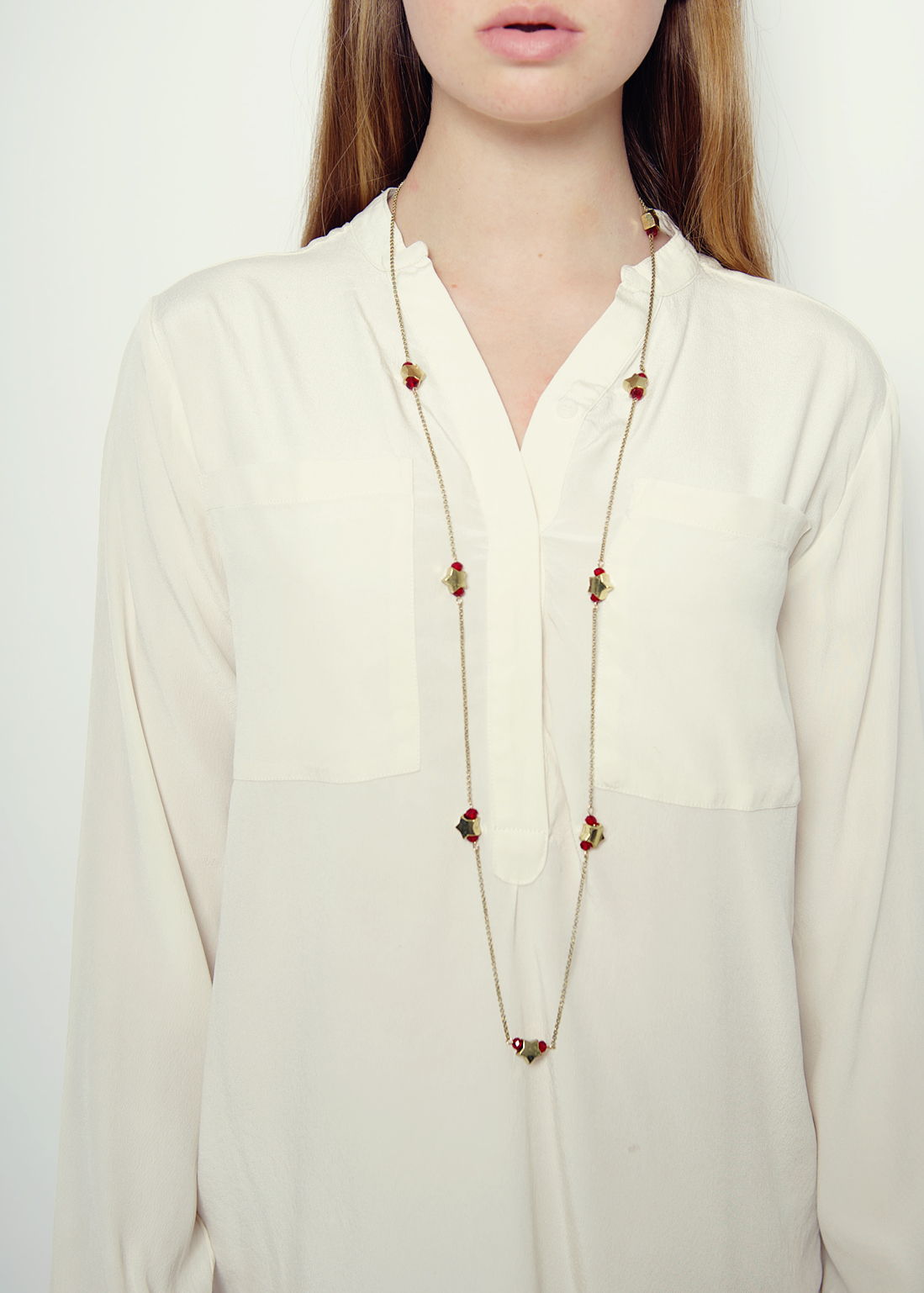 Ruby Star Long Necklace