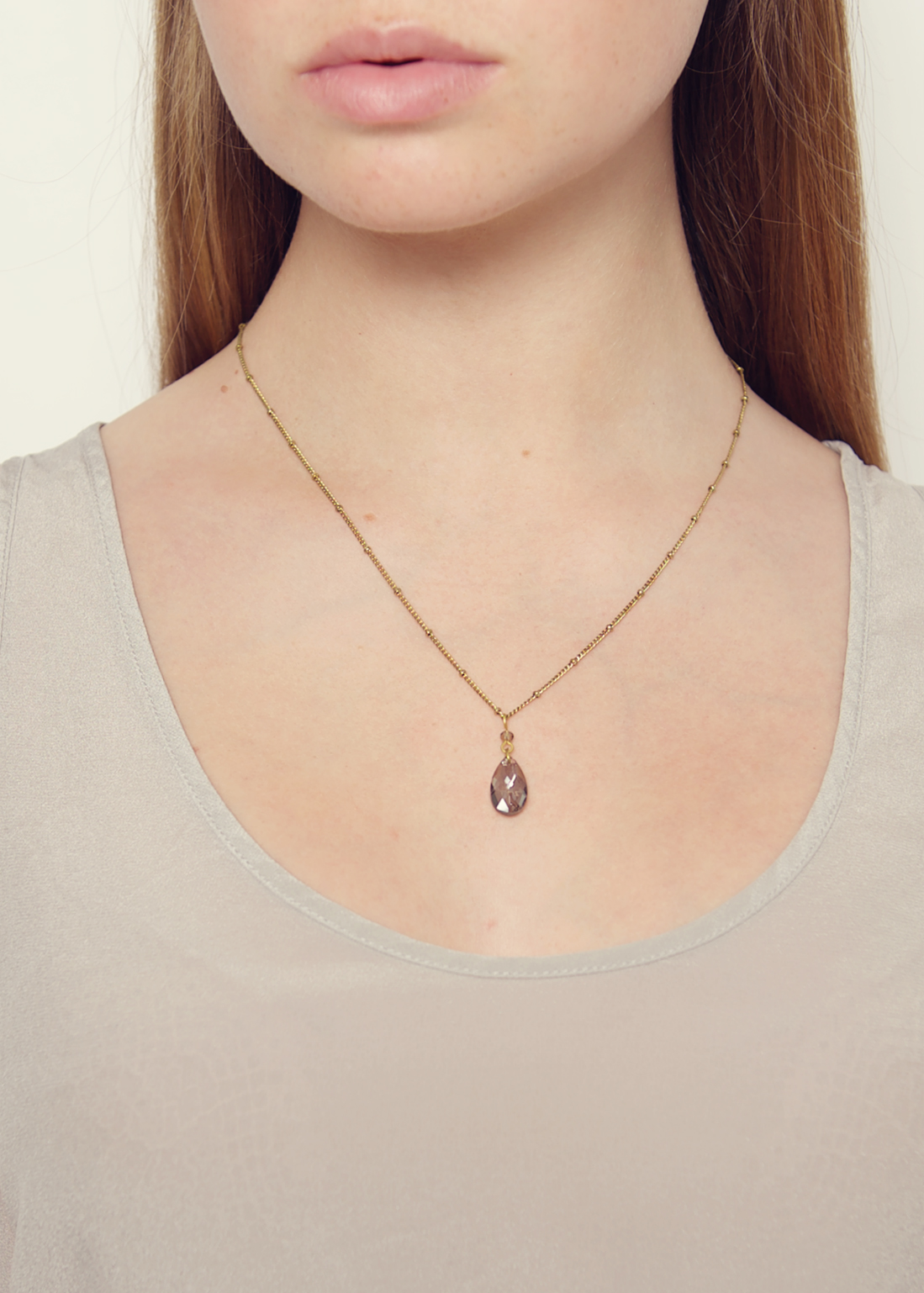Misty Crystal Drop Necklace