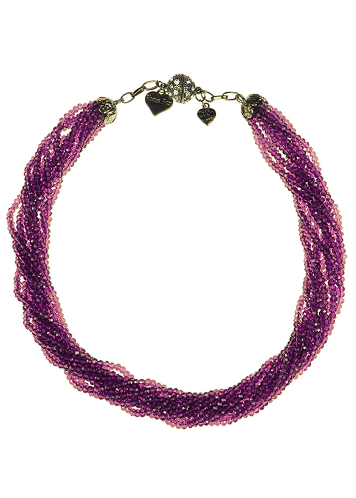 Plum Crystal Twist Necklace