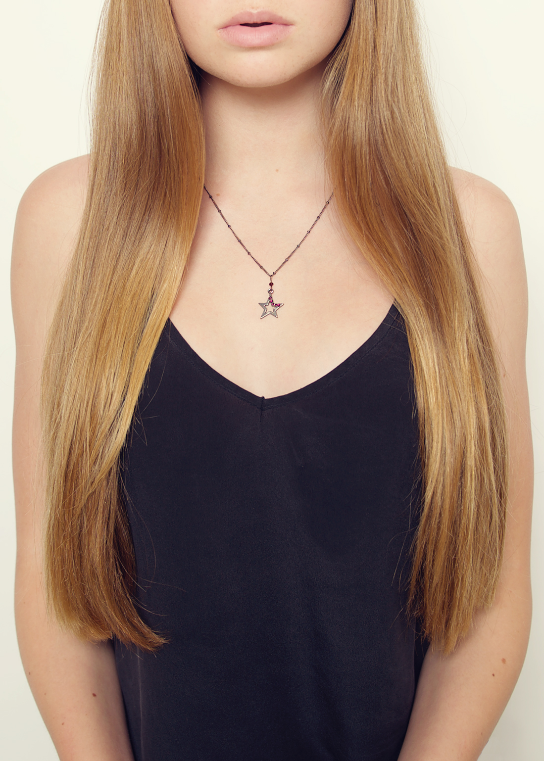 Plum Star Chain Necklace