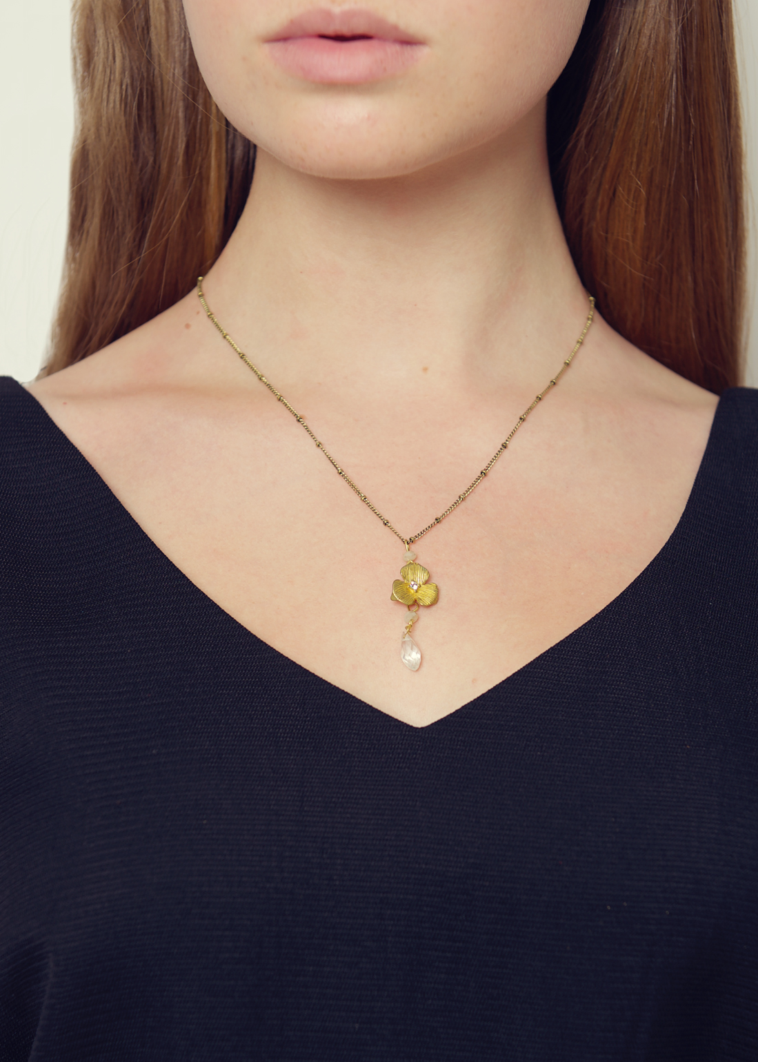 Ivory Rose Chain Necklace