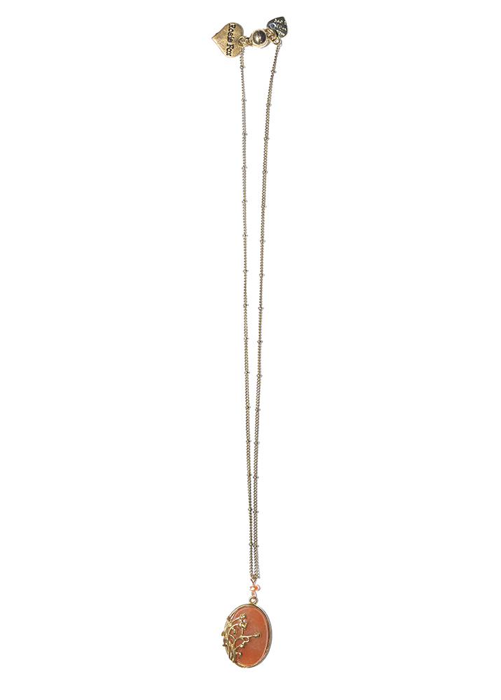 Honey Agate Flower Necklace