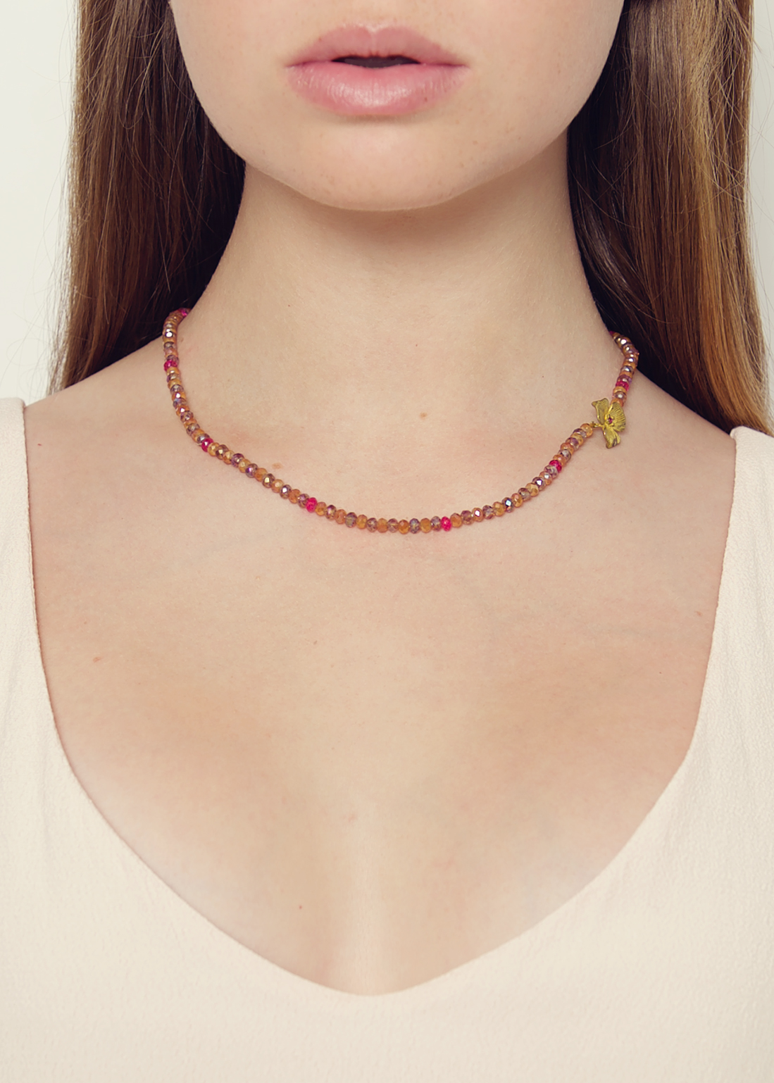 Fuchsia Rose Necklace