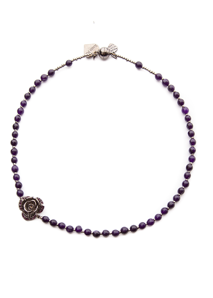 Amethyst rose necklace