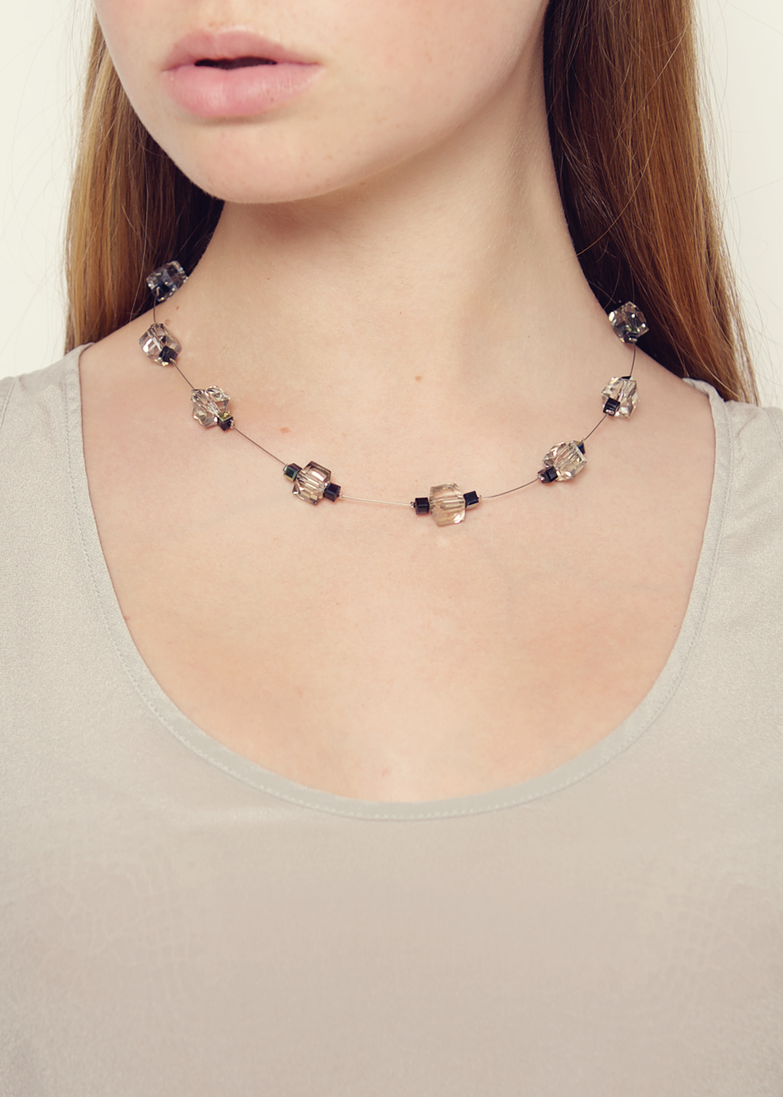 Smoky Cube Necklace
