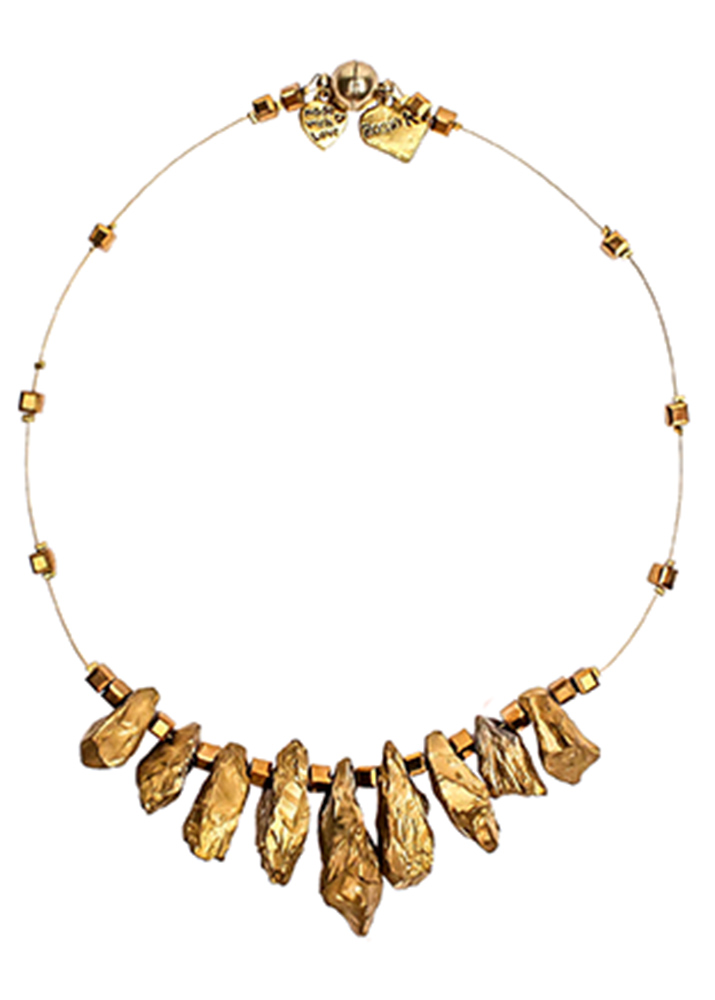 Quartz Gemstone Gold Necklace