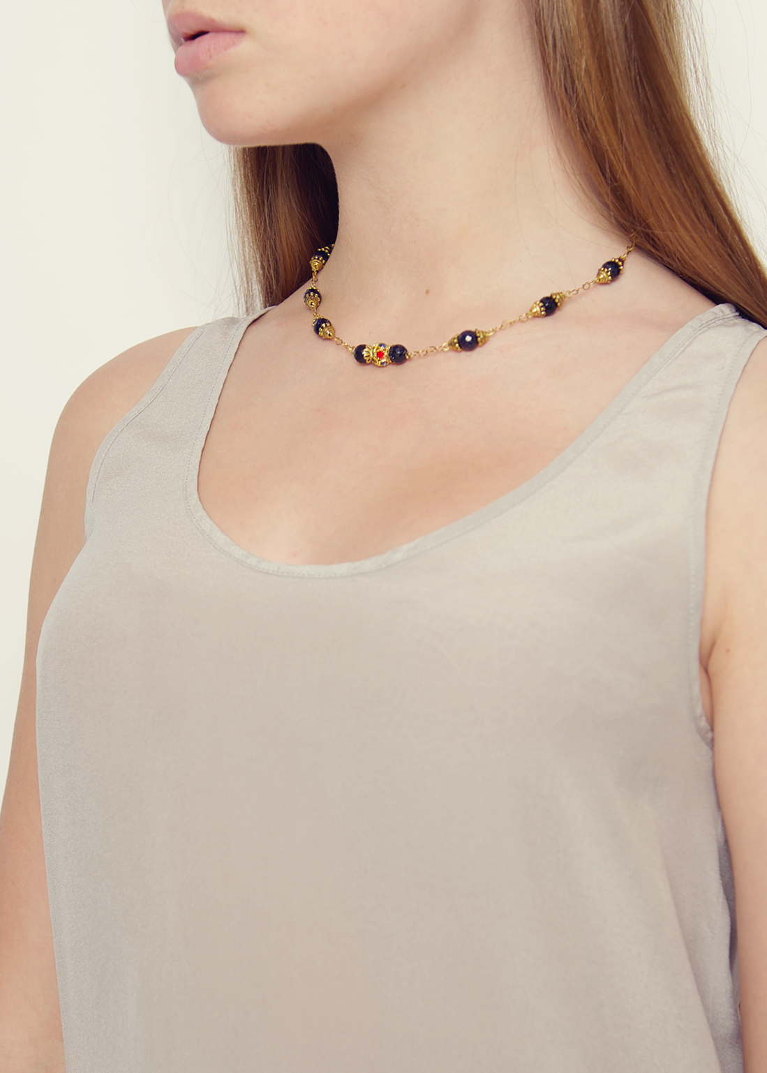 Navy Starstone Gemstone Chain Necklace