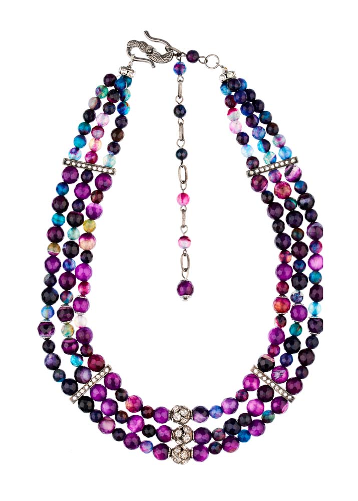 Amethyst & Blue Quartz Gemstone Collar