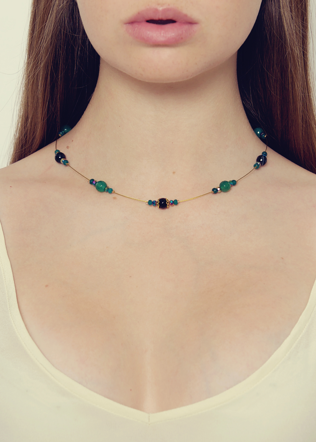 Emerald Agate Strand Necklace
