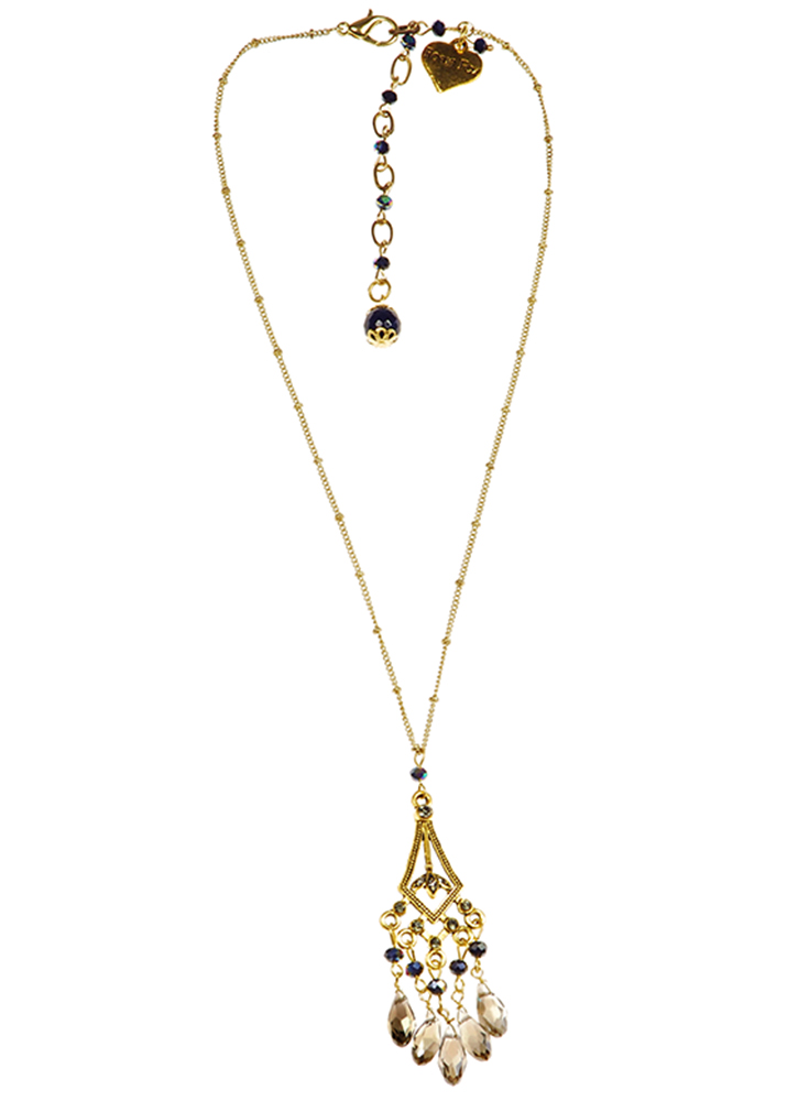 Misty Agate Art Deco Necklace