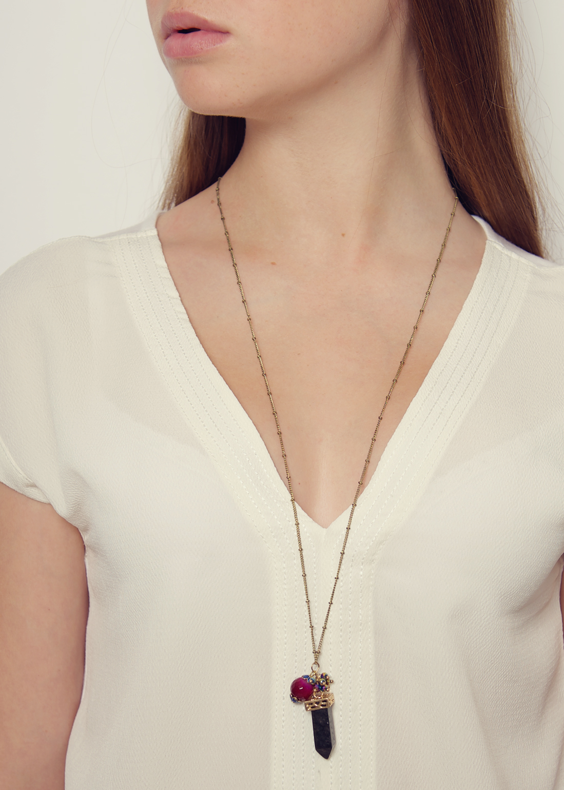 Carbonado and Agate Pendant