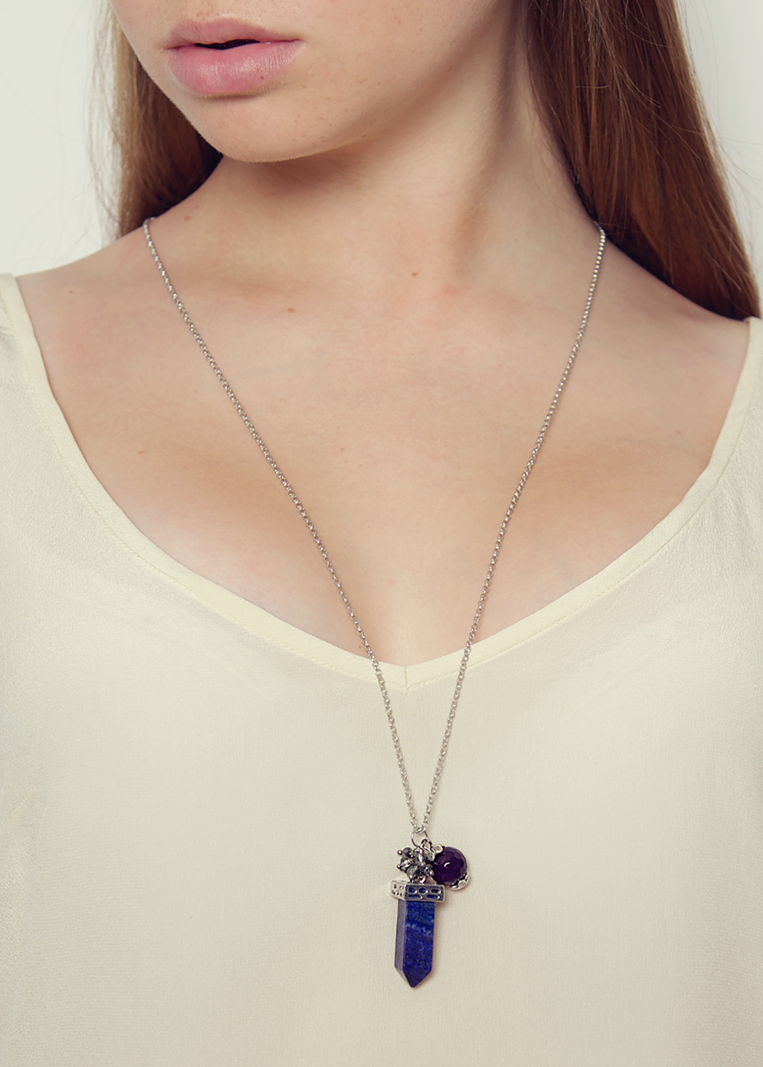 Lapis and Agate Pendant