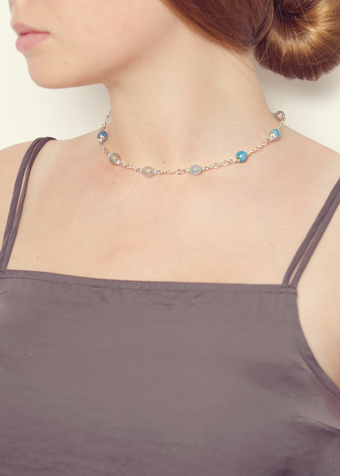 Azure Agate Chain Necklace