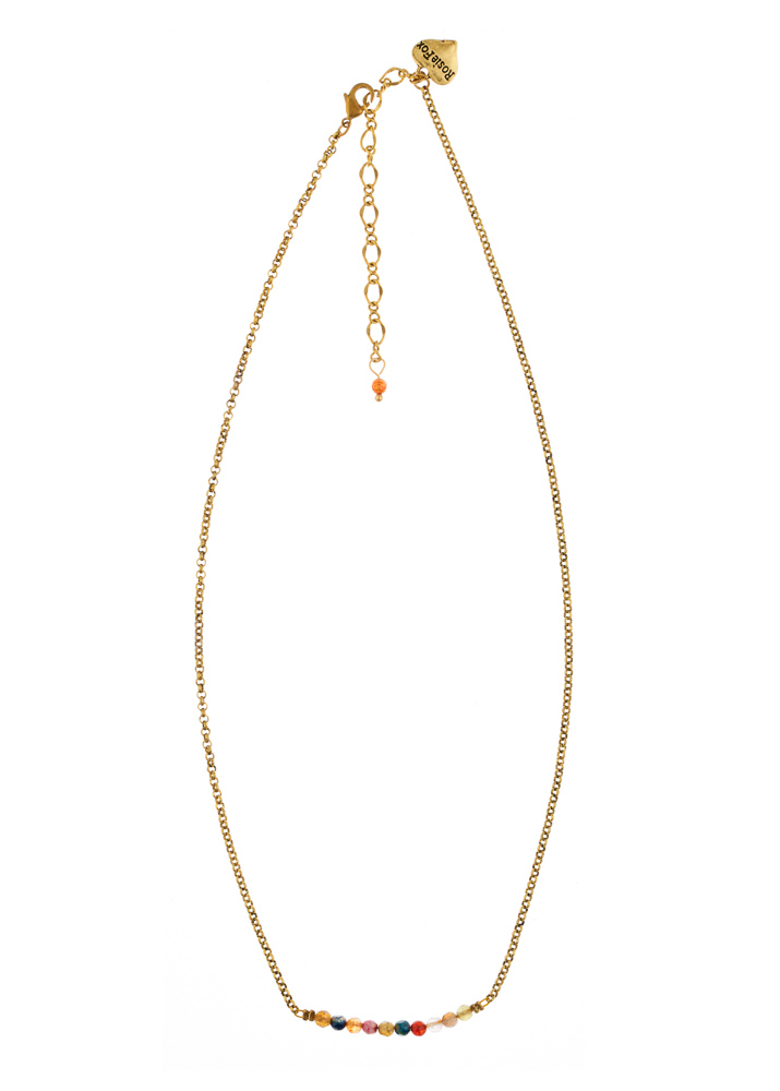 Ruby Rainbow Agate Bar Necklace