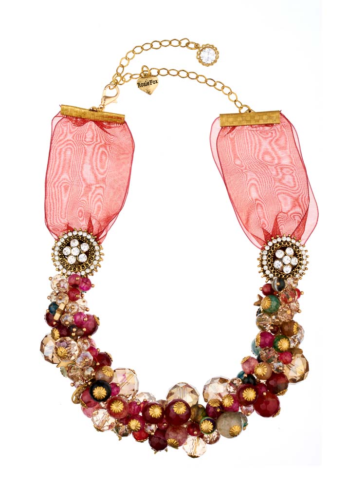 Ruby Rainbow Agate Star Statement Necklace