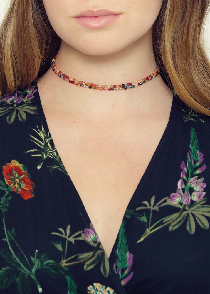 Ruby Rainbow Agate Choker