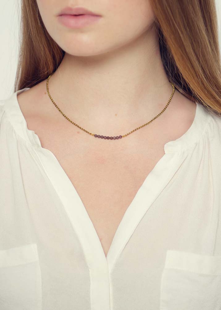 Dove Agate Bar Necklace