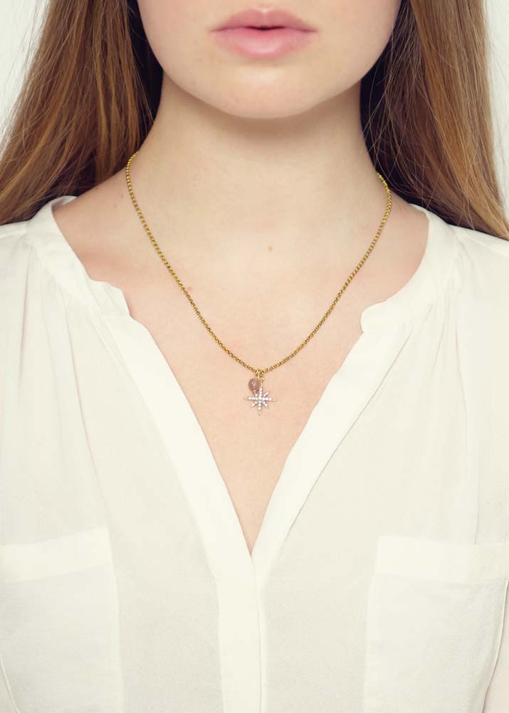 Dove Agate Star Chain Necklace