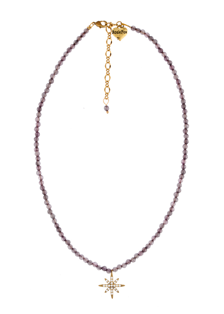 Dove Agate Star Necklace