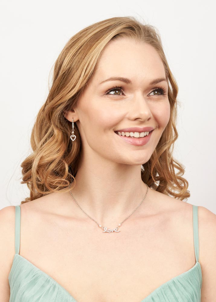 Ivory Freshwater Pearl Love Chain Necklace 