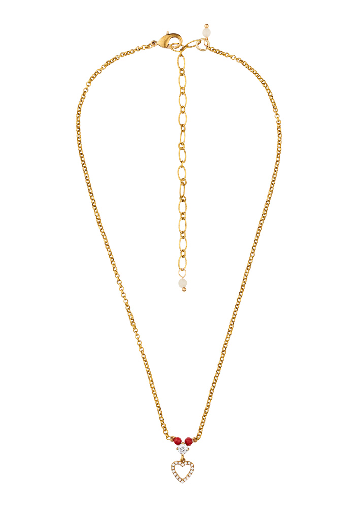 Ruby Rose Heart Chain Necklace