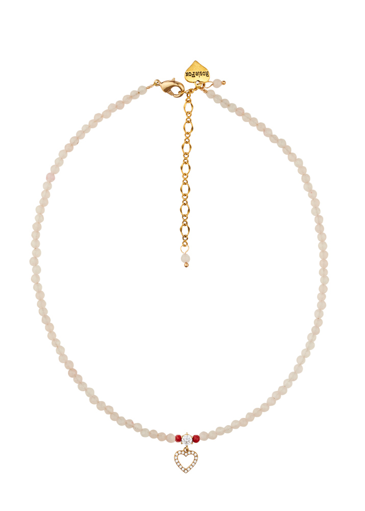 Ruby Rose Heart Gemstone Necklace